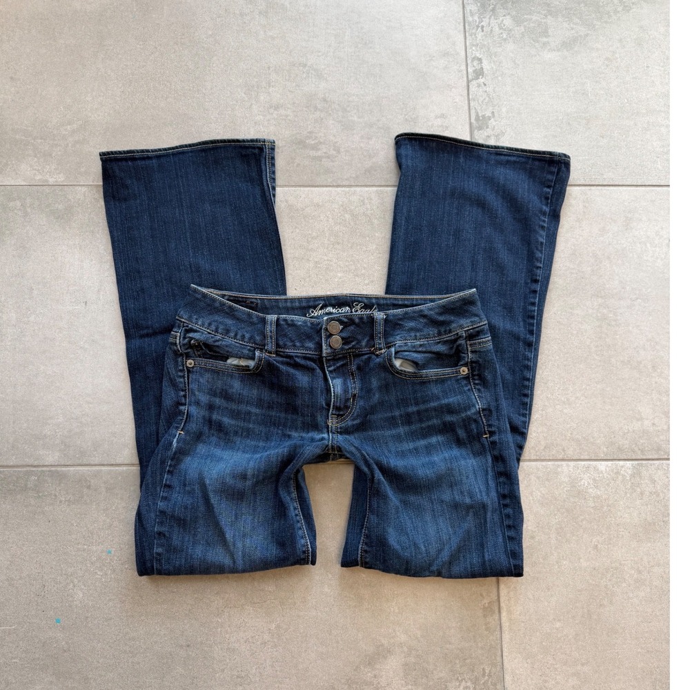 Vintage American Eagle Artist Flare Bootcut Low Rise Y2K Jeans Dark Wash Size 6